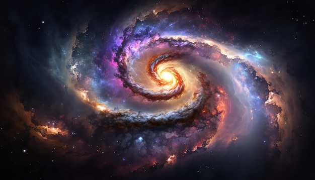 Schöne bunte Galaxie-HintergrundillustrationGenerative AI