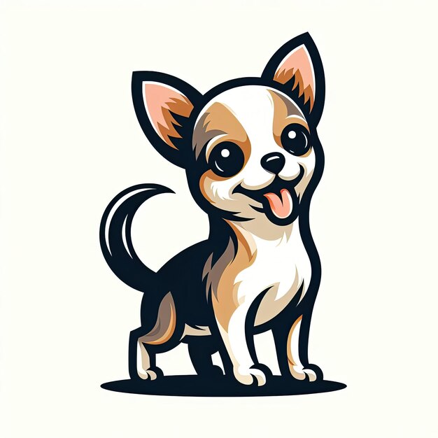 Foto schöne chihuahua-illustration mit liebenswerter warnung