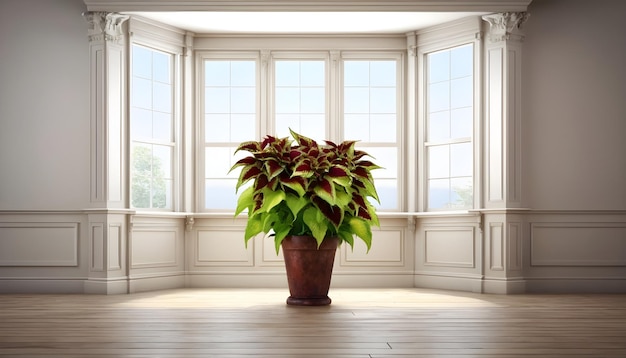 Schöne Coleus-Pflanze in einem Raum im klassischen Stil