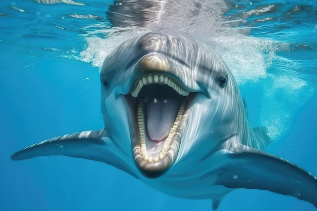 Schöne Delfin unter Wasser KI-Generativ