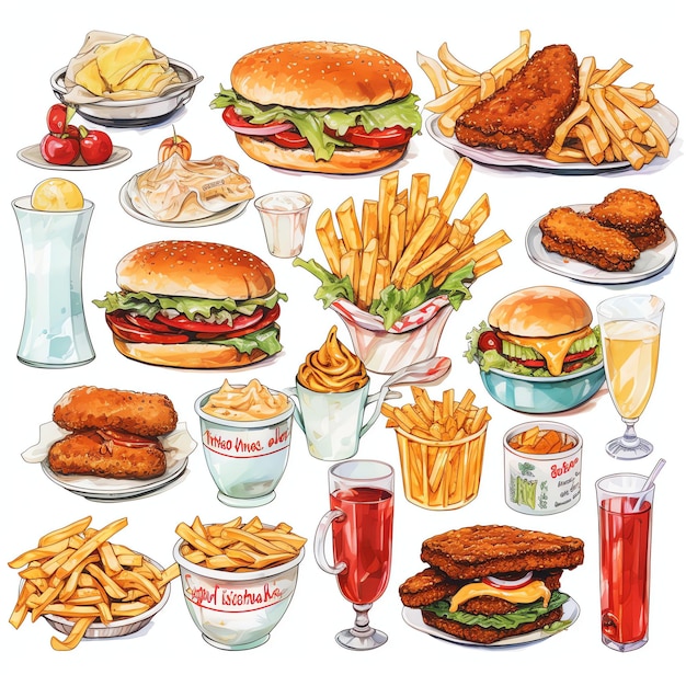 schöne Diner-Menü-Clipart-Illustration