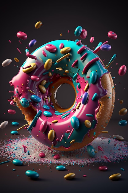 Schöne Donuts spritzen Generative AI