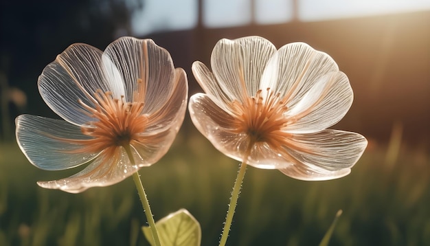 Schöne, durchsichtige Blume, die von KI erzeugt wurde