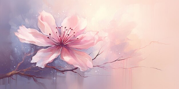Schöne einzelne Blume isoliert auf pastellfarbenem Hintergrund, kreatives Blumenlayout, hochauflösendes Bild M