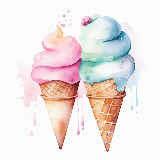 Schöne Eispastellfarben blüht Aquarellillustration