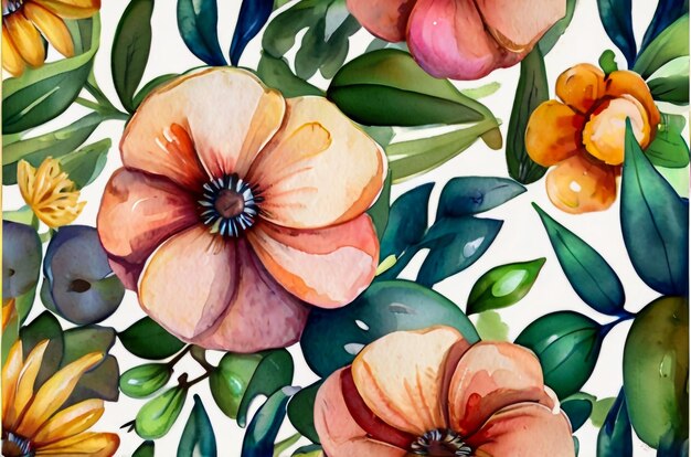 Schöne, elegante Aquarell-Blumenillustration