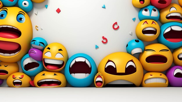 schöne Emojis, weißer Hintergrund, attraktive Emoticons, schöne Smileys, bezaubernde Symbole, niedliche Symbole