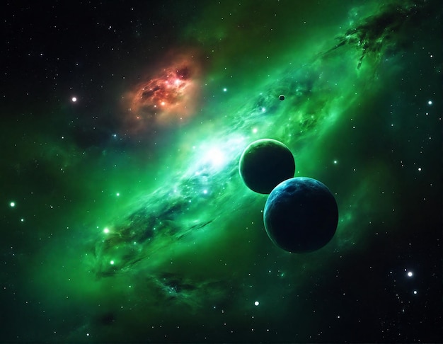 Schöne, fantastische Weltraumnebel, Sterne und Planeten in der tiefen Galaxie