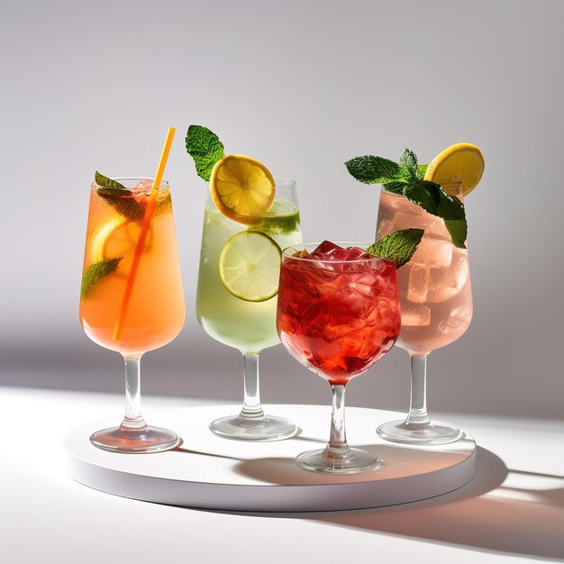 schöne farbenfrohe alkoholische Cocktails