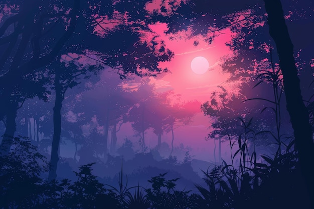 Schöne farbenfrohe Himmel-Illustration Anime-Landschaft
