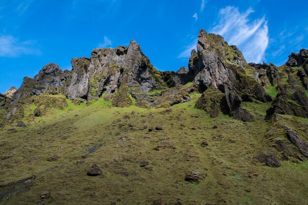 Schöne Felsformationen der Thakgil-Schlucht in Island