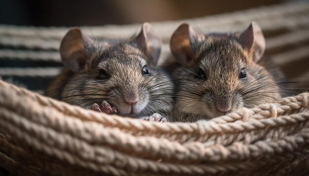 Foto schöne, flauschige und klein aussehende haustiere spielen zusammen, die von ki generiert werden