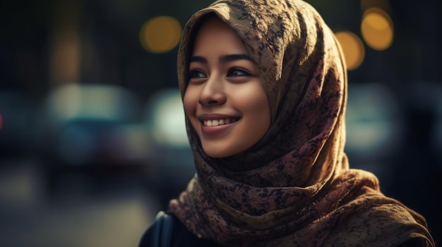 Schöne Frau auf einem verschwommenen Hintergrund des Marktes selektiver Fokusmodell