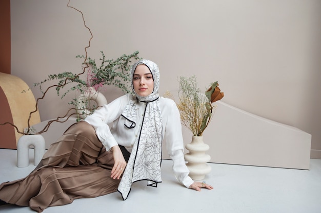 Foto schöne frau mit hijab