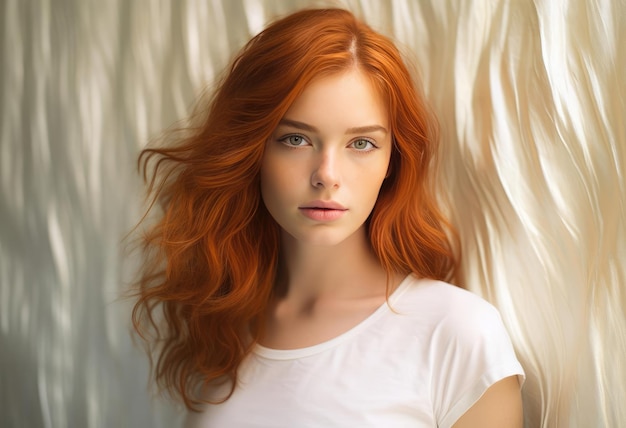 Schöne Frau mit roten Haaren