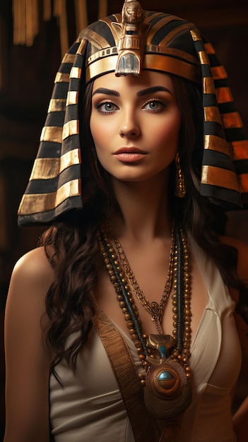 Foto schöne frau wie die königin von ägypten kleopatra generative ki