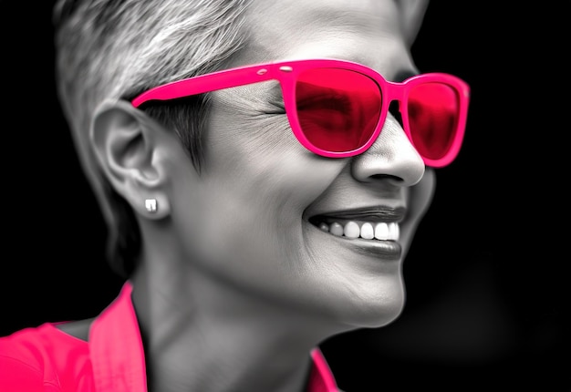 Schöne Frauen mit pinkfarbenem Mock-up-Design