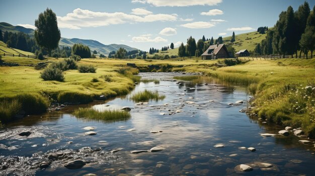 Foto schöne friedliche landschaft