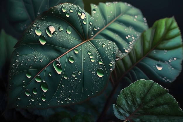 Schöne frische Blätter und Wassertropfen