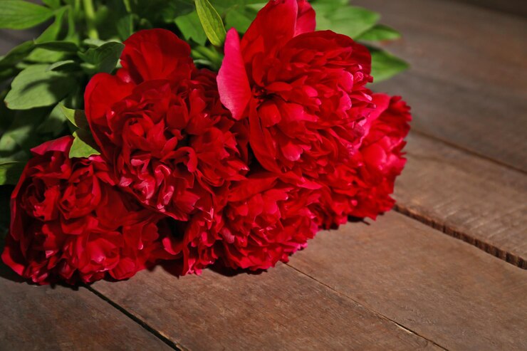 Foto schöne frische rote blumenstraußnahaufnahme