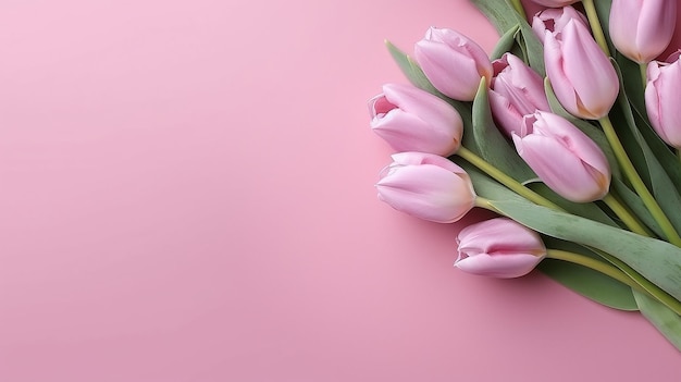 Schöne Frühlingsblumen-Komposition ein Bouquet aus rosa Tulpenblumen