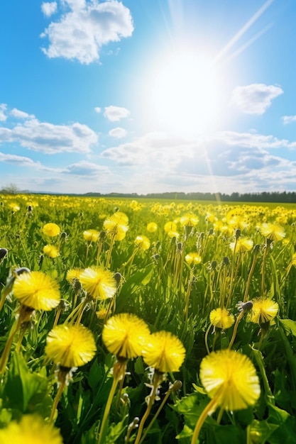 Schöne Frühlingslandschaft Ai generativ