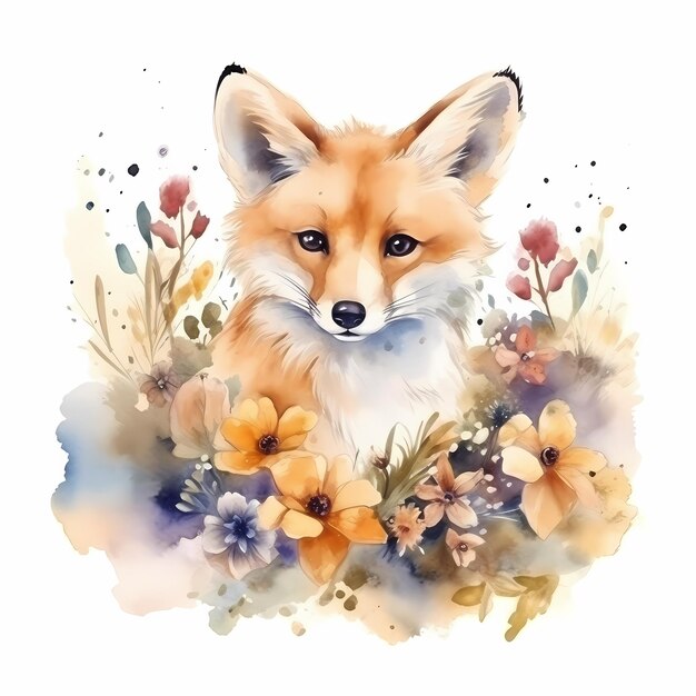 schöne Fuchs-Illustration Aquarell-Tier