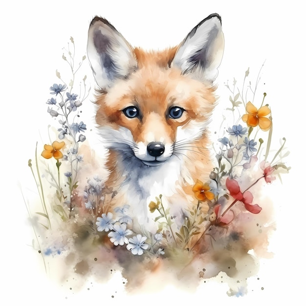 schöne Fuchs-Illustration Aquarell-Tier