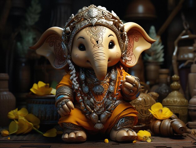 Schöne Ganesha realistisch sehr detailliert