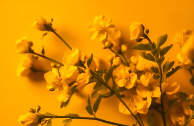 Schöne gelbe Blumen auf einem gelben Hintergrund