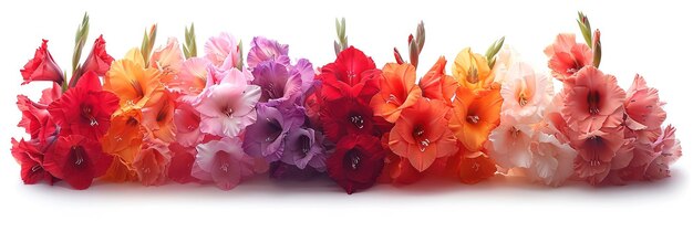 Schöne Gladiolblumen auf weißem Hintergrund Hintergrund HD-Illustrationen