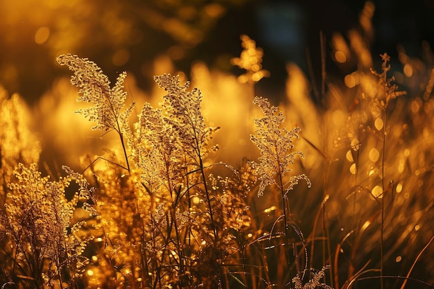Foto schöne goldene pflanzen in der natur