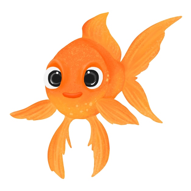 Schöne Goldfisch-PNG-Aufkleber mit Tierillustration und durchsichtigem Hintergrund