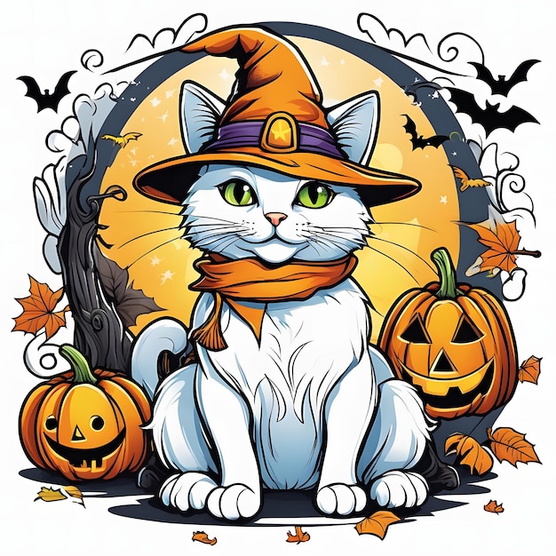 Schöne Halloween Katze Clipart