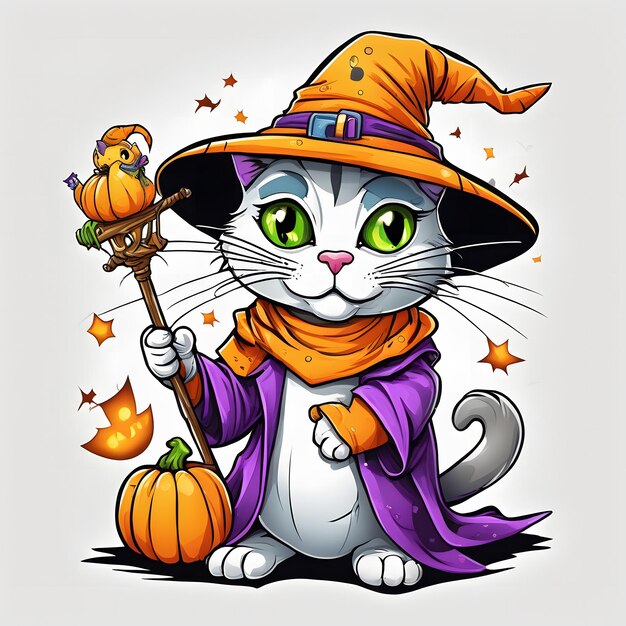 Foto schöne halloween-katzen-sublimations-design