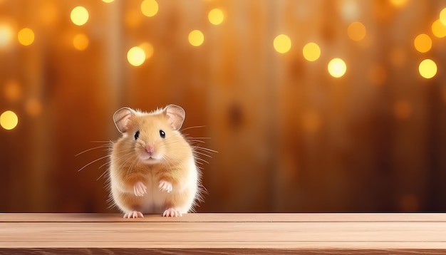 Schöne Hamster auf Girland-Hintergrund