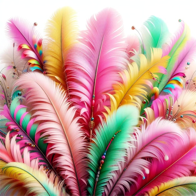 Schöne helle Federn dekorieren Karnevalskarten mit Federn