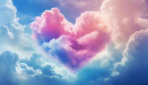 Schöne herzförmige Wolke am Himmel Liebes- und Valentinstag