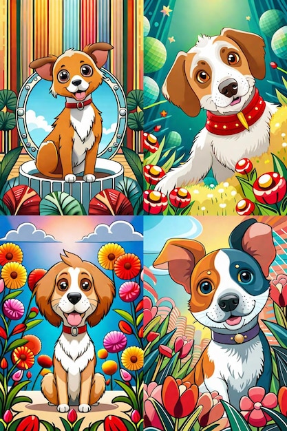 Schöne Hunde-Illustrations-Farbbuch für Kinder