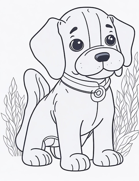 Foto schöne hunde-illustrations-farbbuch für kinder