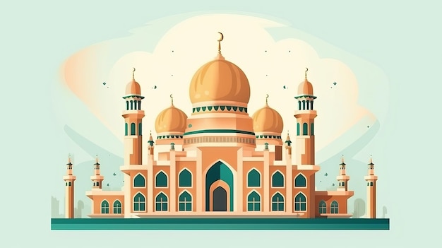 Schöne Illustration der muslimischen Moschee Generative KI