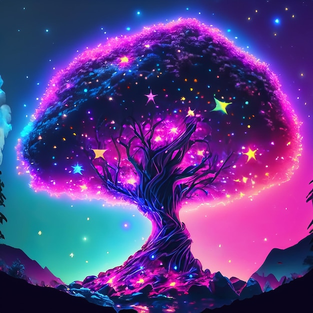 Schöne Illustration des magischen Baumes