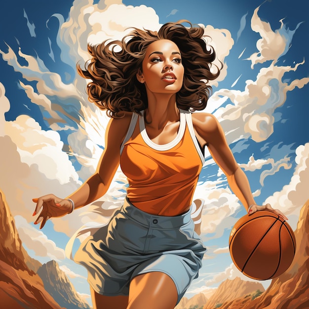 schöne Illustration eines Basketballsportlers