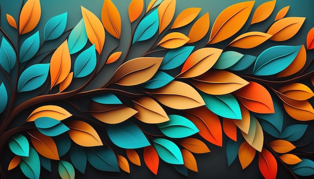 Schöne Illustration von bunten Blättern