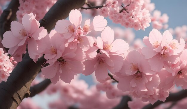 Schöne japanische Sakura-Blüte, Kirschblüte-Hintergrund, generative KI