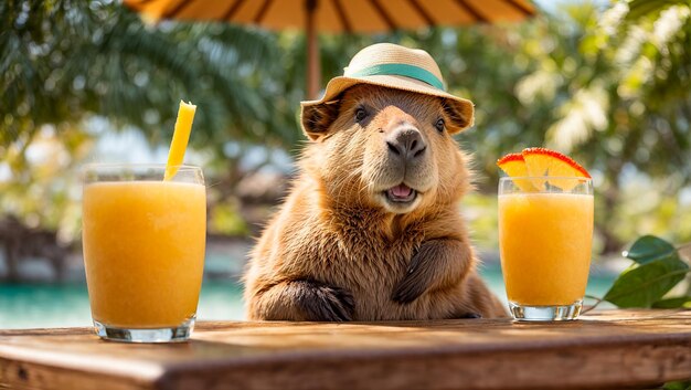 Schöne Kapibaren am Strand