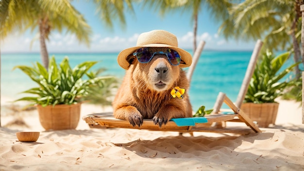 Schöne Kapibaren am Strand