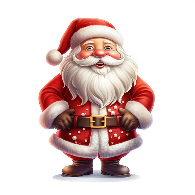 Schöne Karikatur von einem Weihnachtsmann, der eine Geschenkkiste hält