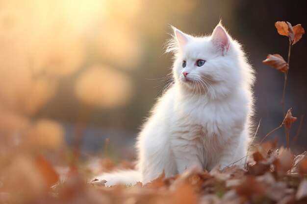 Schöne Katze auf verschwommenem Hintergrund