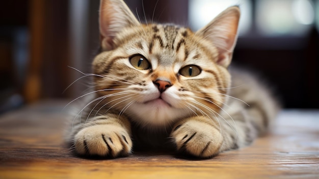 Schöne Katze mit einem albernen Gesichtsausdruck